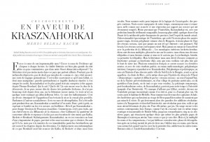 Texte de Mehdi Belhaj Kacem, Chuchotement en faveur de Krasznahorkai