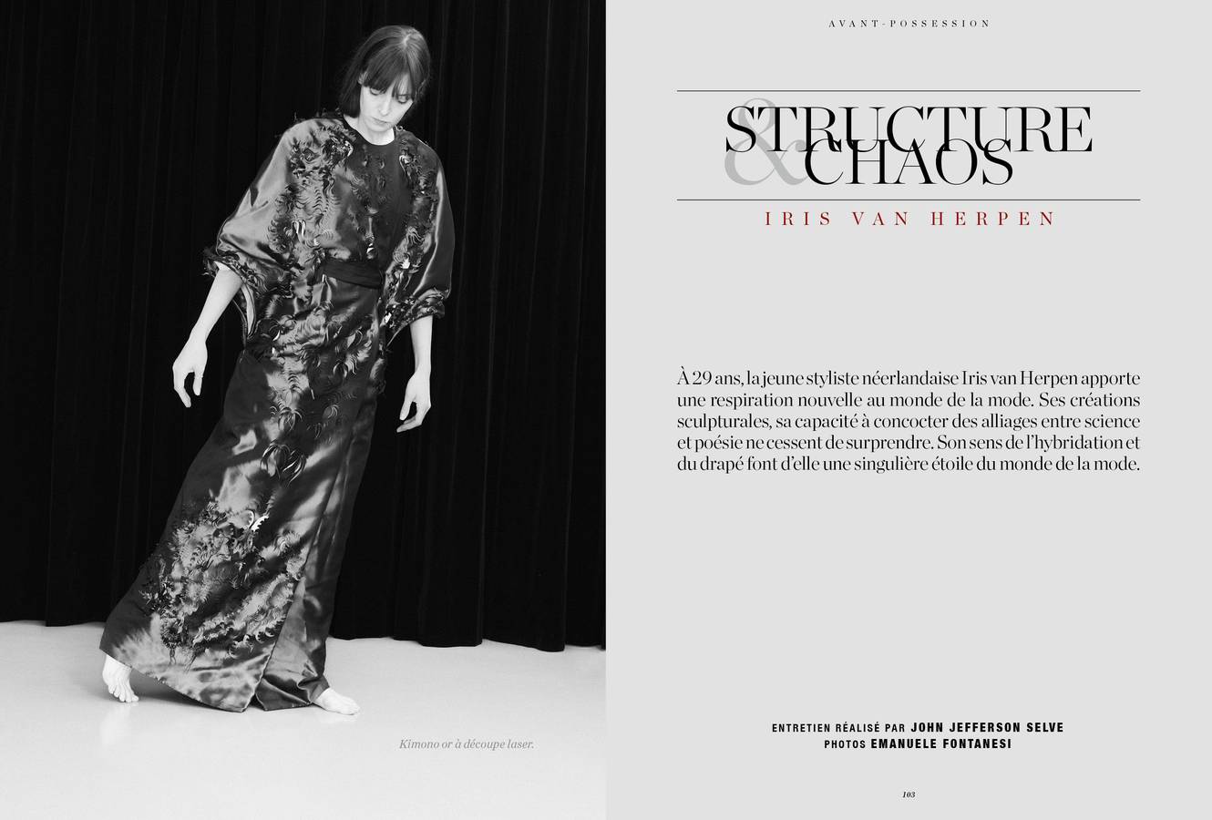 Mode : interview d'Iris van Herpen : Structures & chaos, photographies d'Emanuele Fontanesi