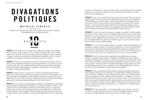 Texte de Mathieu Terence, Divagations politiques